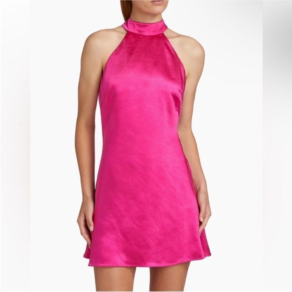 Elliatt NWT Golden Era Halter Zinnia Party Dress in Fuchsia Size Large MSRP $188